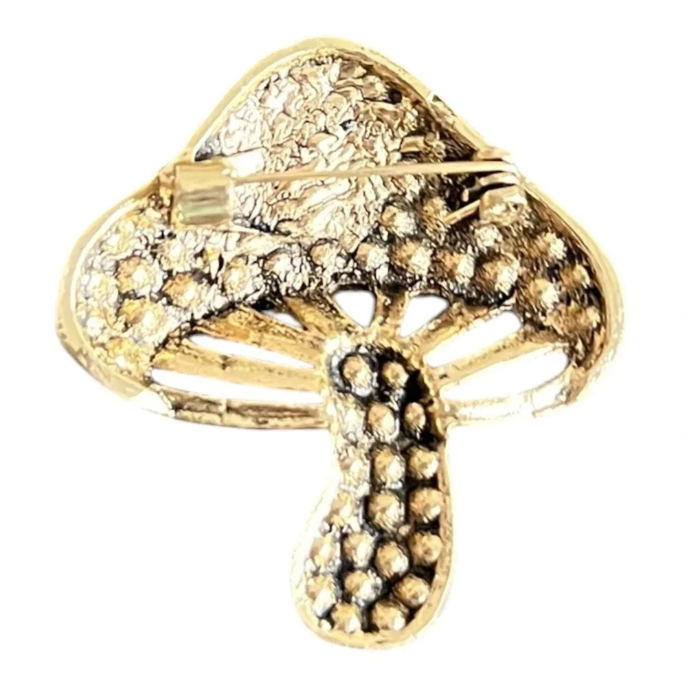 Women's Brooch Pin Gold Tone Blue AB Rhinestone 1.75